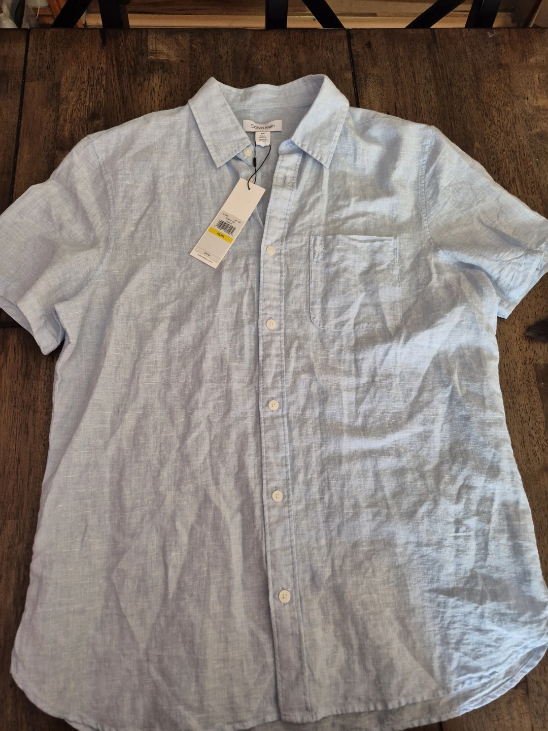 Calvin Klein Men's Short Sleeve Linen Blend Shirt - photo 2