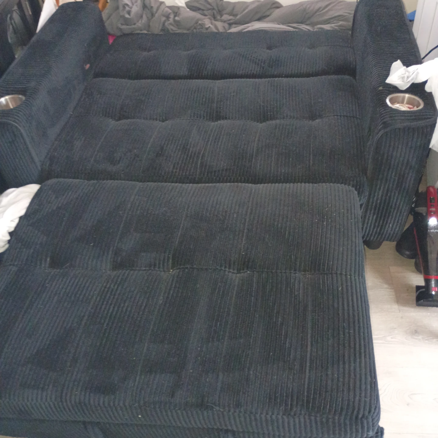 Black Loveseat Sofa Bed with USB Charging - photo 5