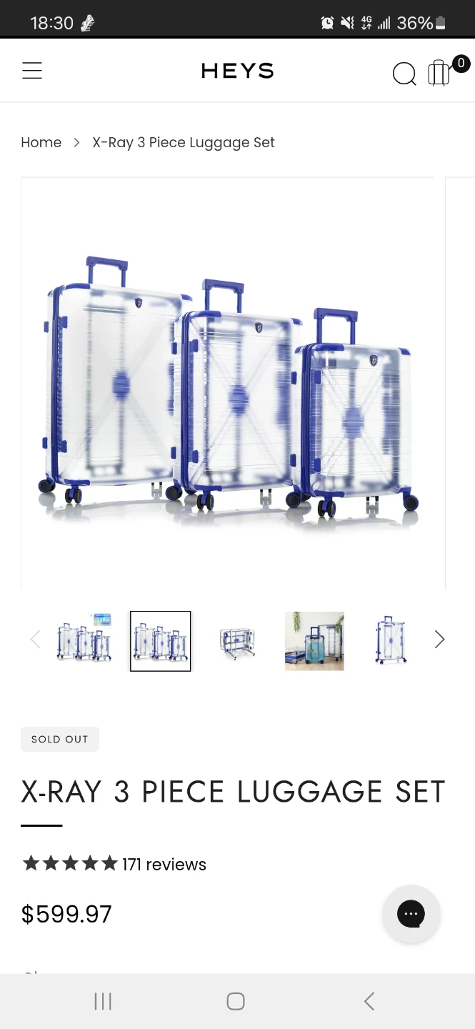 HEYS X-Ray Blue Large 30" Spinner Luggage, Suitcase (Brand New) - photo 3