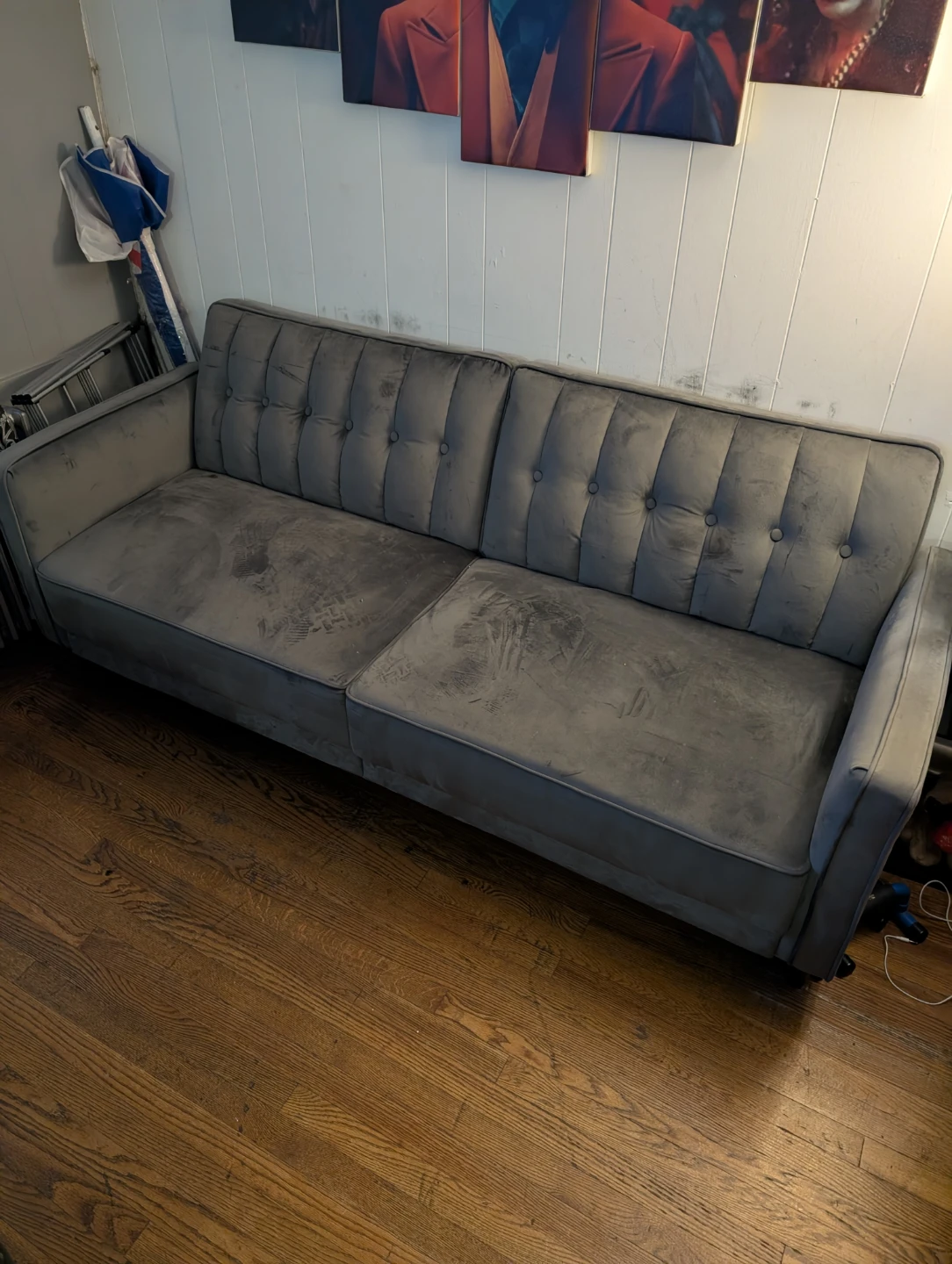 Grey Futon Sofa Bed - photo 2