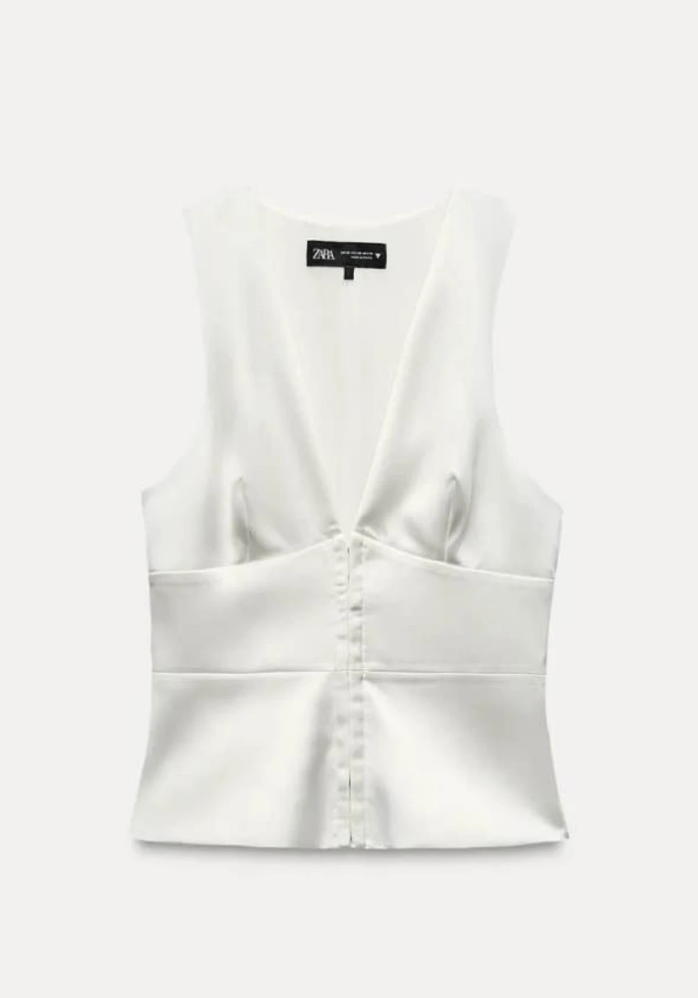 Zara White V-Neck Sleeveless Top - photo 2