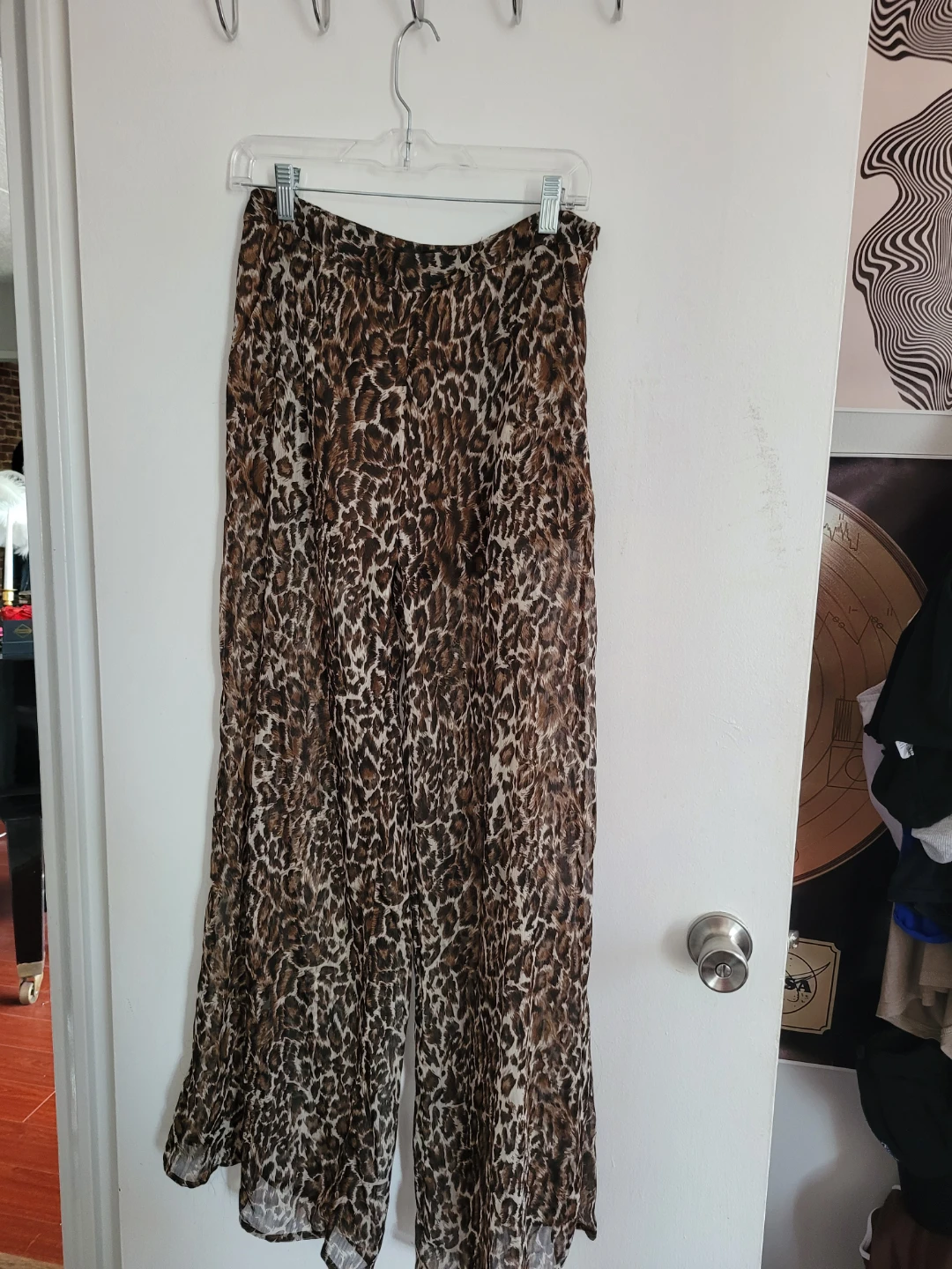 Women's Leopard Print Wide Leg Pants