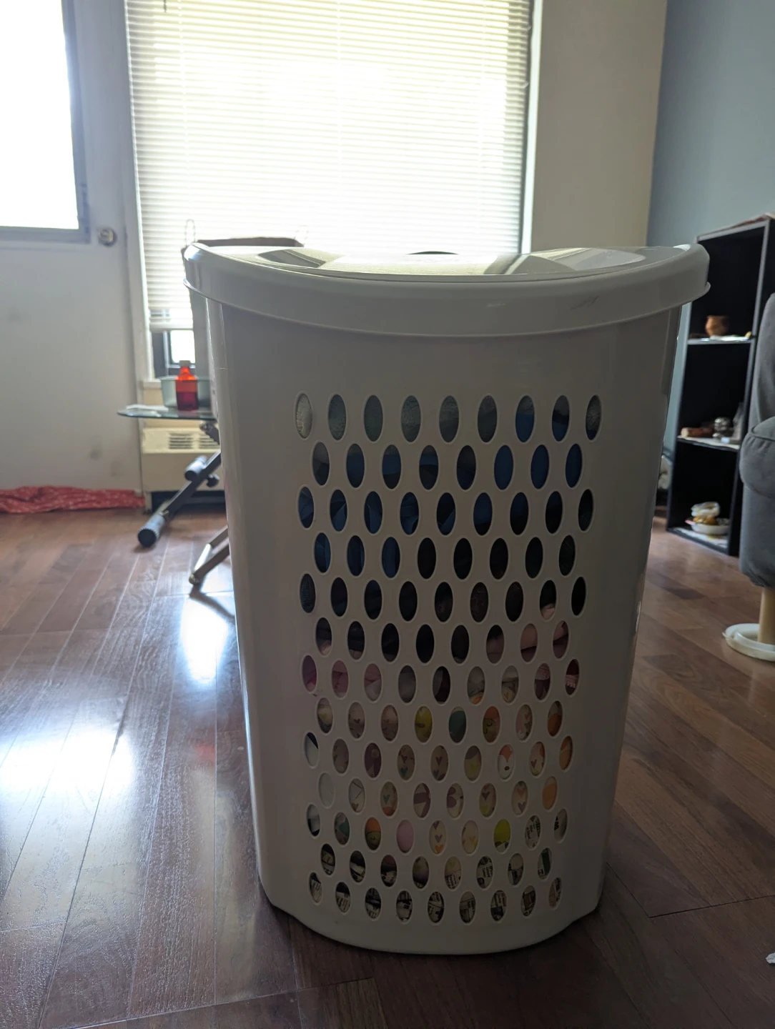White Laundry Basket with Wheels