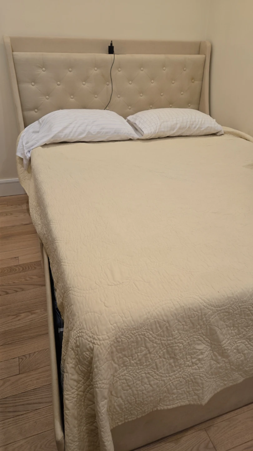 Tufted Headboard Upholstered Bed Frame