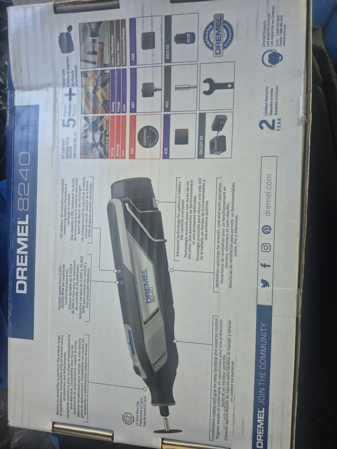 Dremel 8240 Cordless Rotary Tool Kit - photo 3