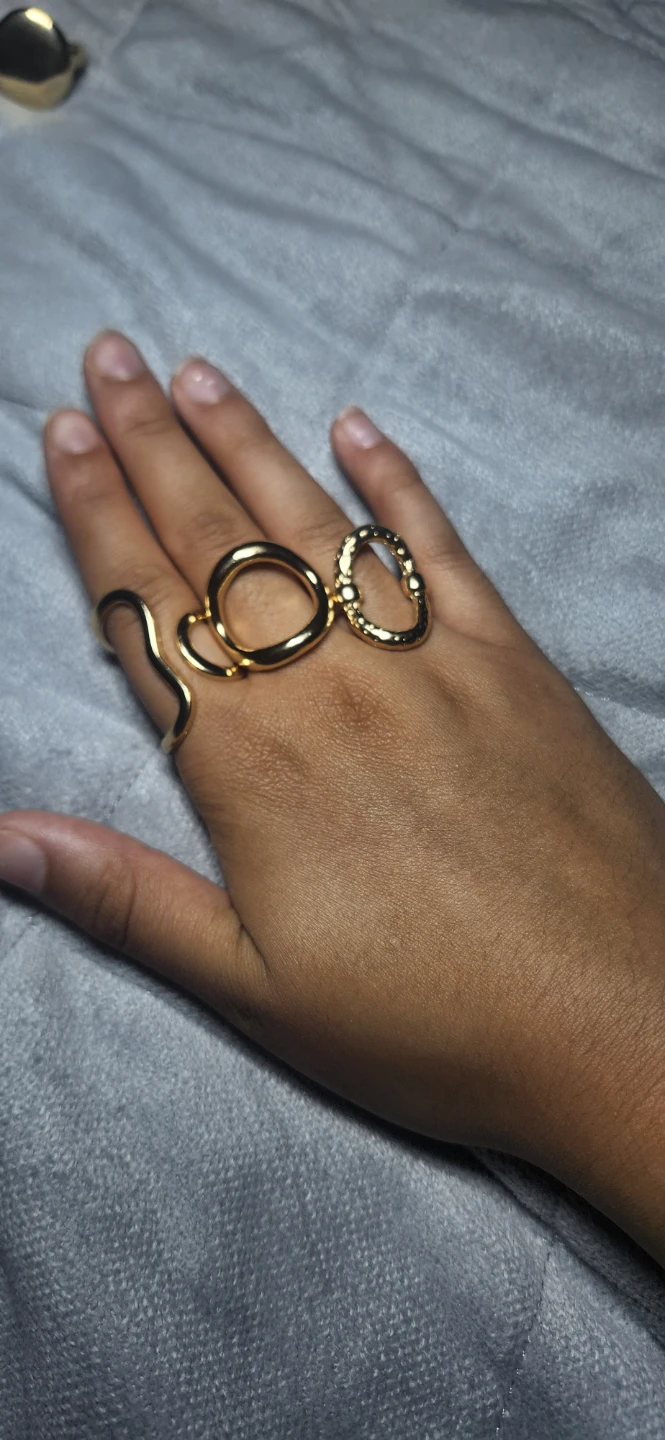 Set of 8 Gold Statement Rings - photo 3