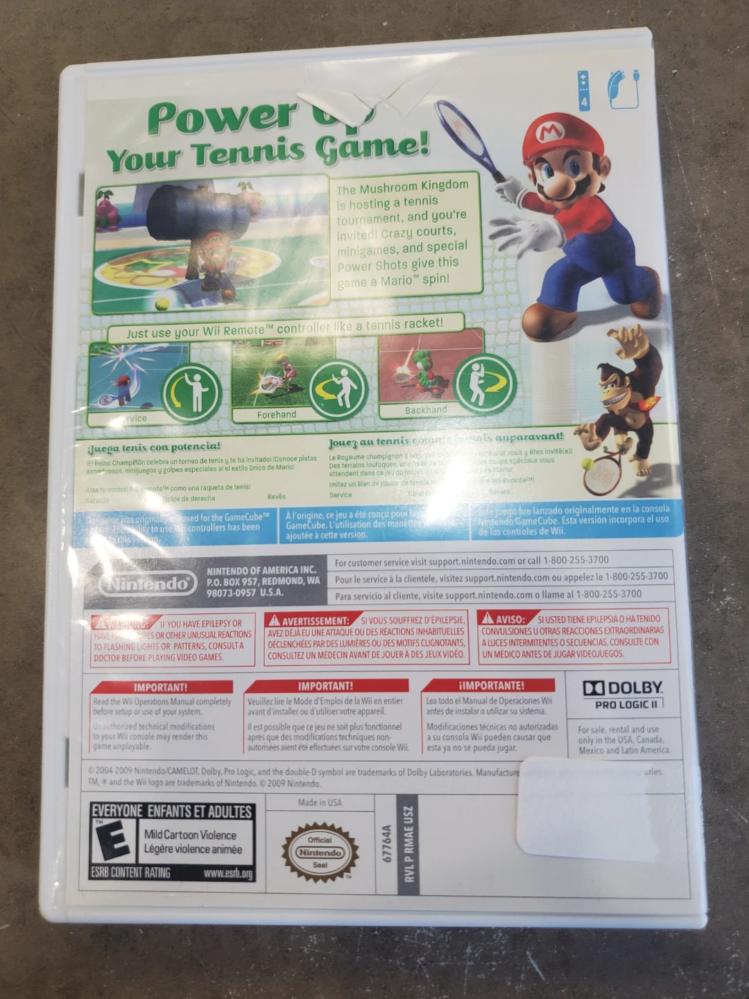Nintendo Wii Mario Power Tennis Video Game - photo 2