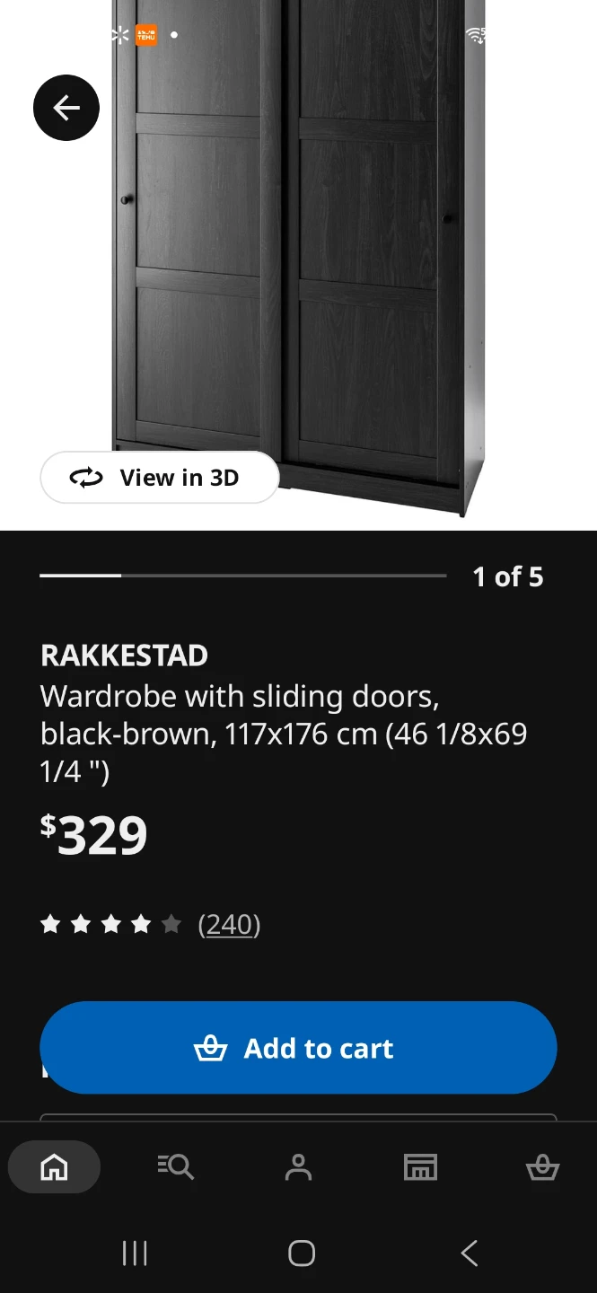 IKEA RAKKESTAD Wardrobe with sliding doors - photo 2