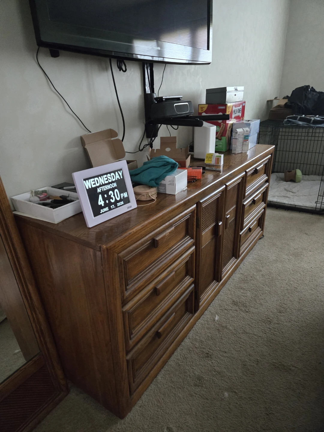 Wooden queen bedroom set with storage - photo 2