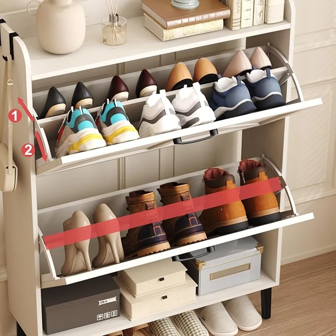 HOMEFORT Shoe Storage Cabinet For Entryway, Slim Shoe Organizer - photo 2