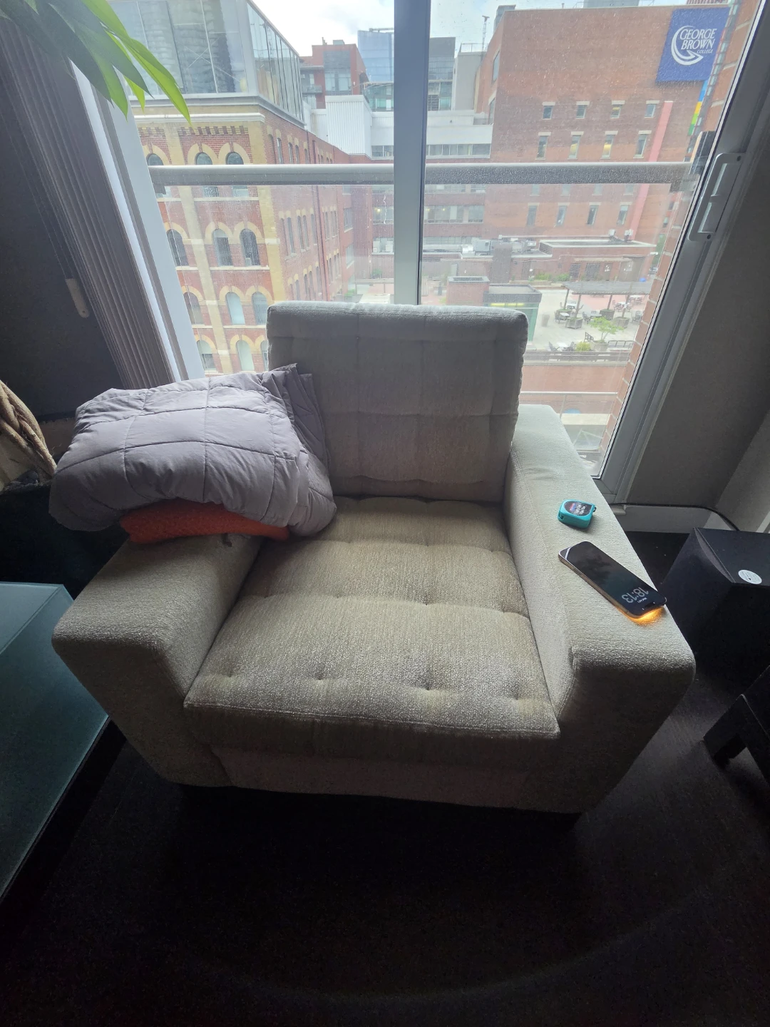 Tan Tufted Sofa