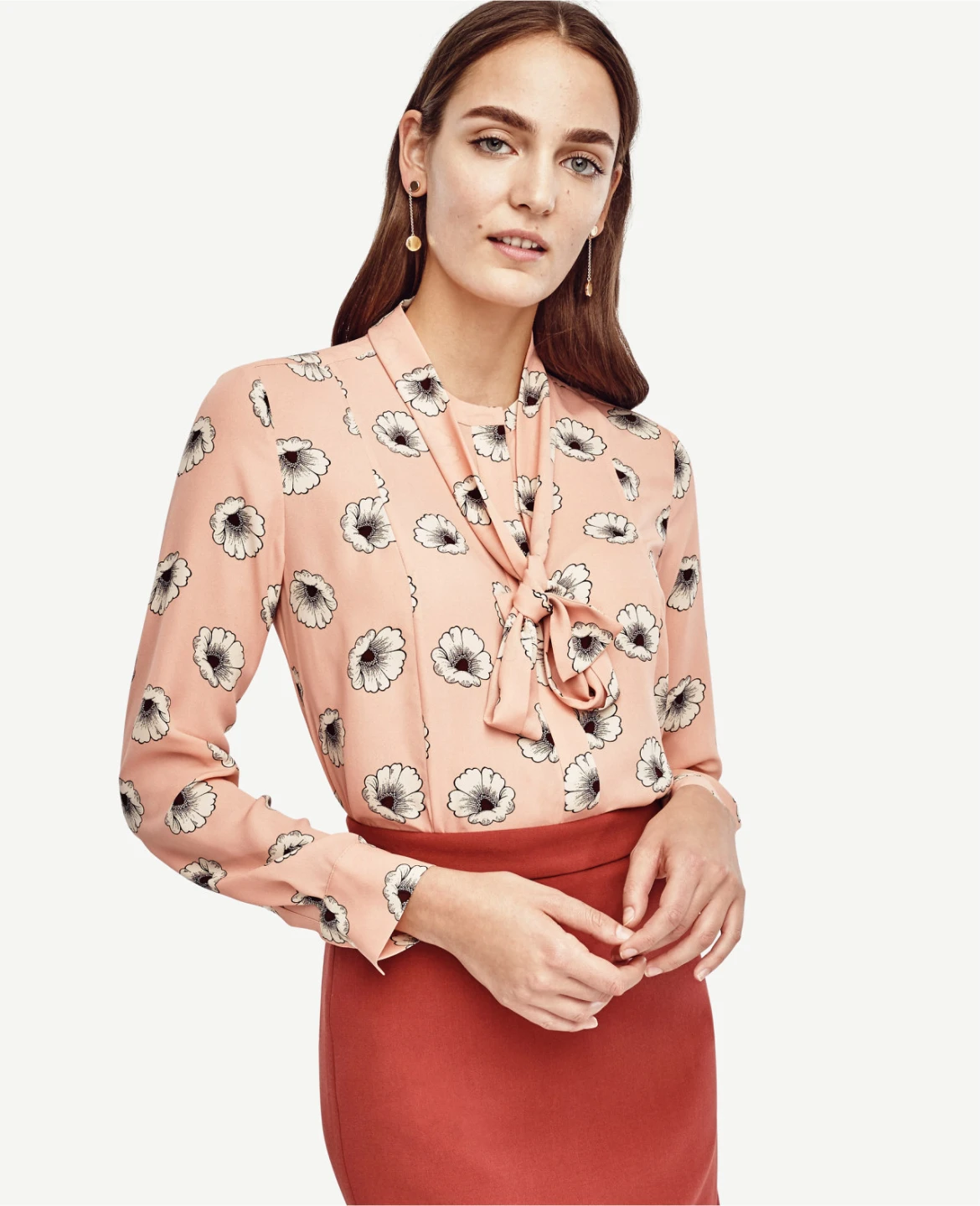 Ann Taylor Pink Floral Blouse - Size S