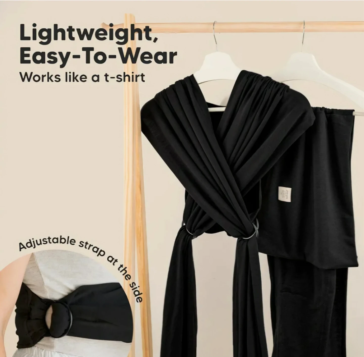 KeaBabies Black D-Lite Wrap Carrier - photo 3