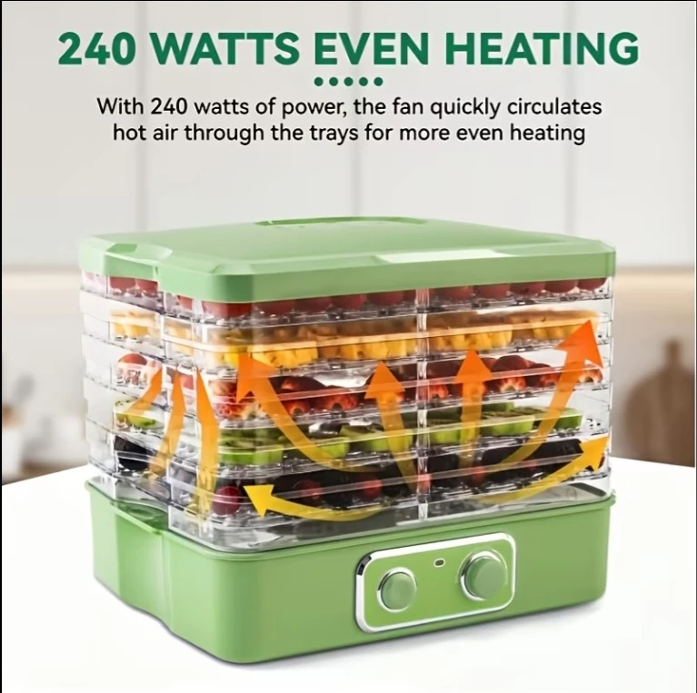 Brand new Green Food Dehydrator with 5 Stackable Trays