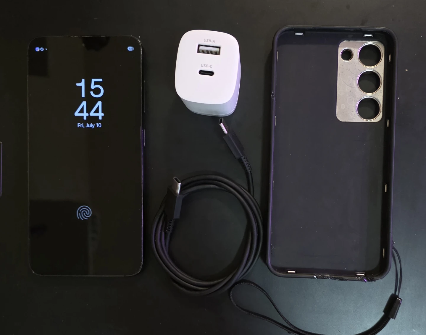 Samsung Galaxy S23 with Charger and Case