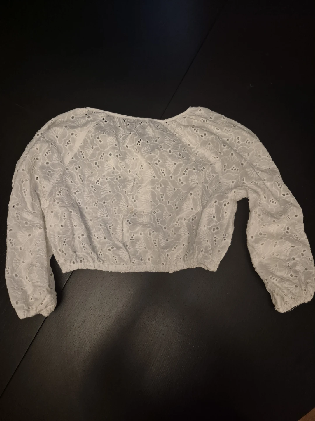 Zara kids White eyelet cropped blouse, 11-12 yrs - photo 3