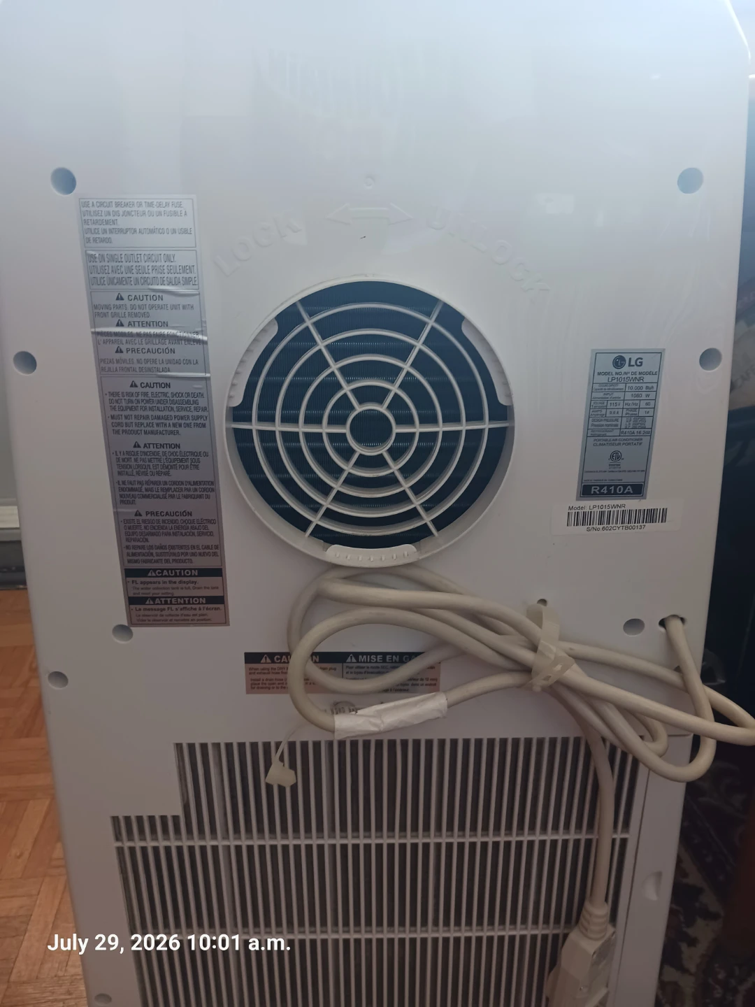 LG Portable Air Conditioner LP0813WNR 8,000 BTU - photo 4