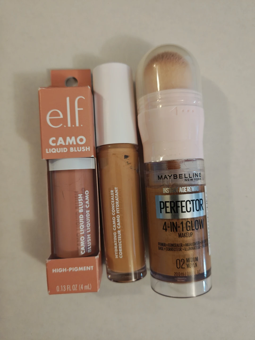 e.l.f. Camo Liquid Blush, Concealer & Maybelline Perfector