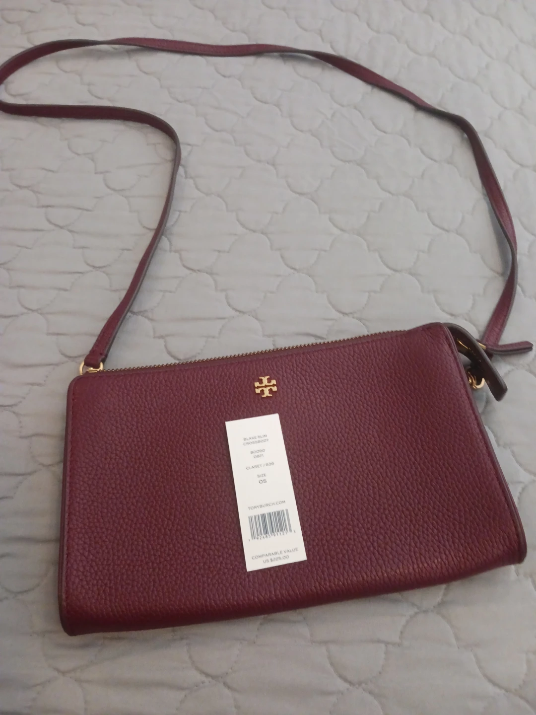 Tory Burch Blake Slim Wallet Crossbody - Claret