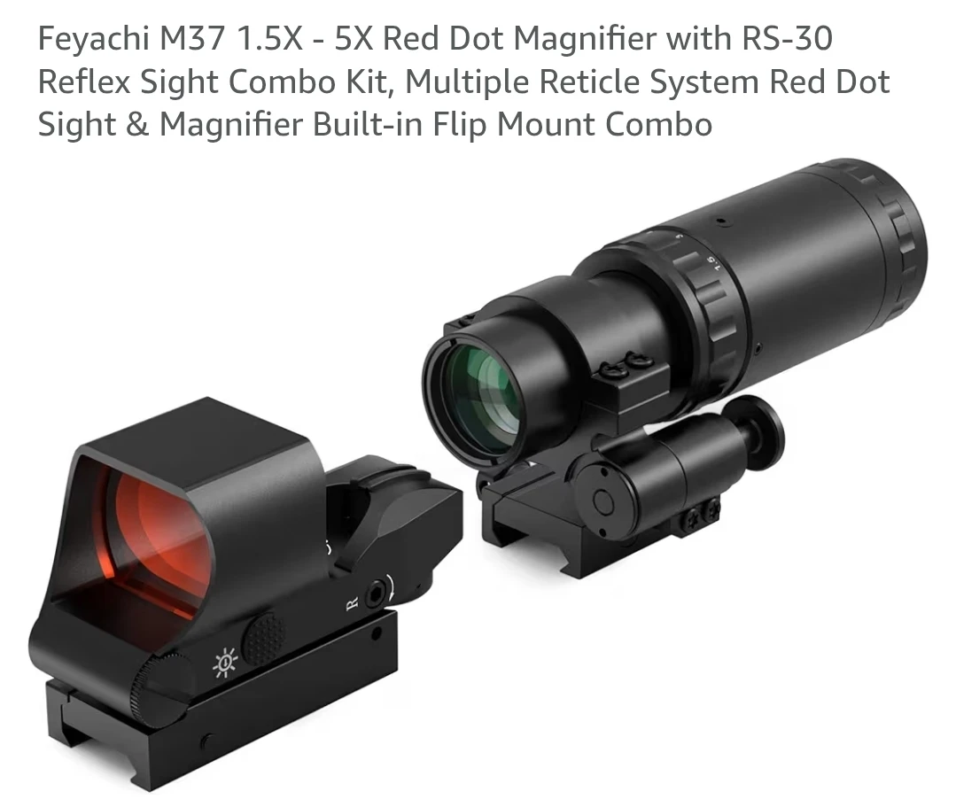Feyachi M37 1.5X - 5X Red Dot Magnifier with RS-30 Reflex Sight