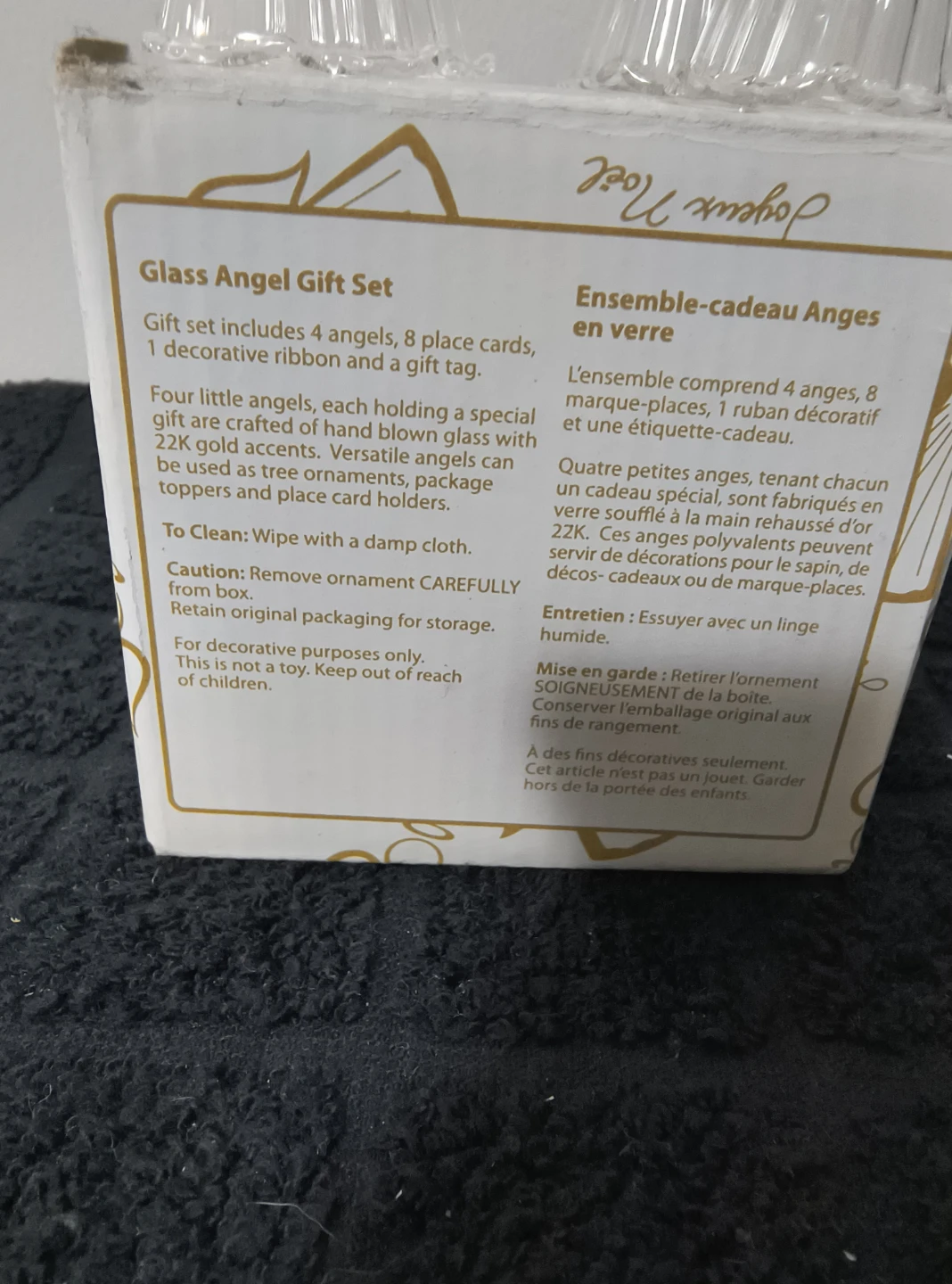 Glass Angel Gift Set - 4 Angels, 8 Place Cards - photo 2