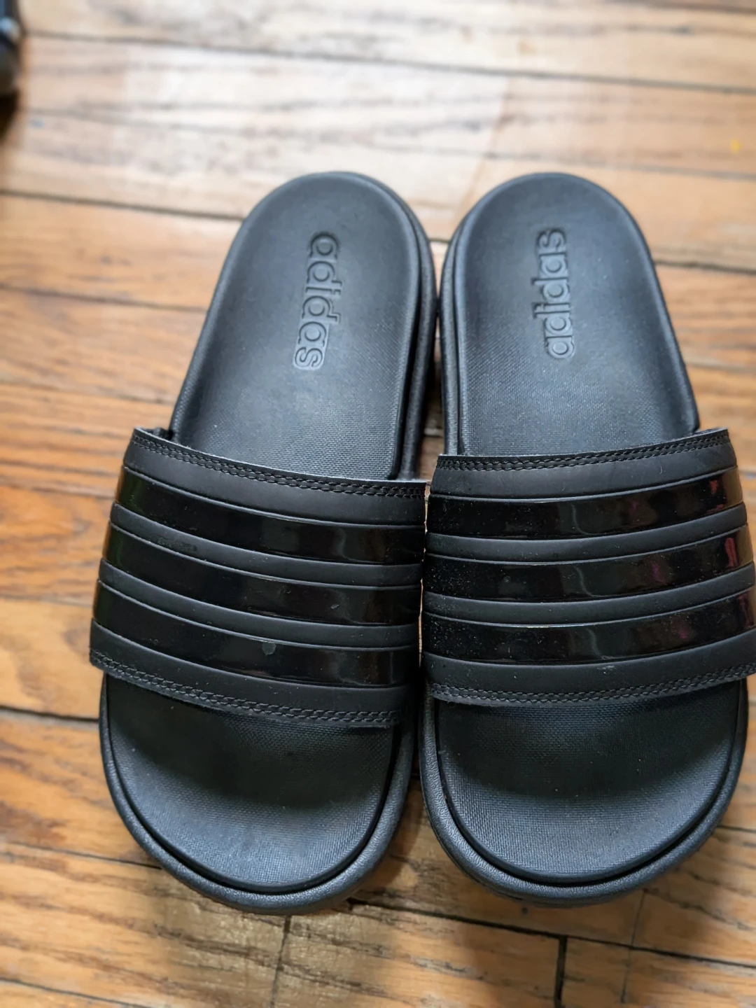 Women's Size 6-Adidas Adilette Platform Slides - Core Black - photo 2