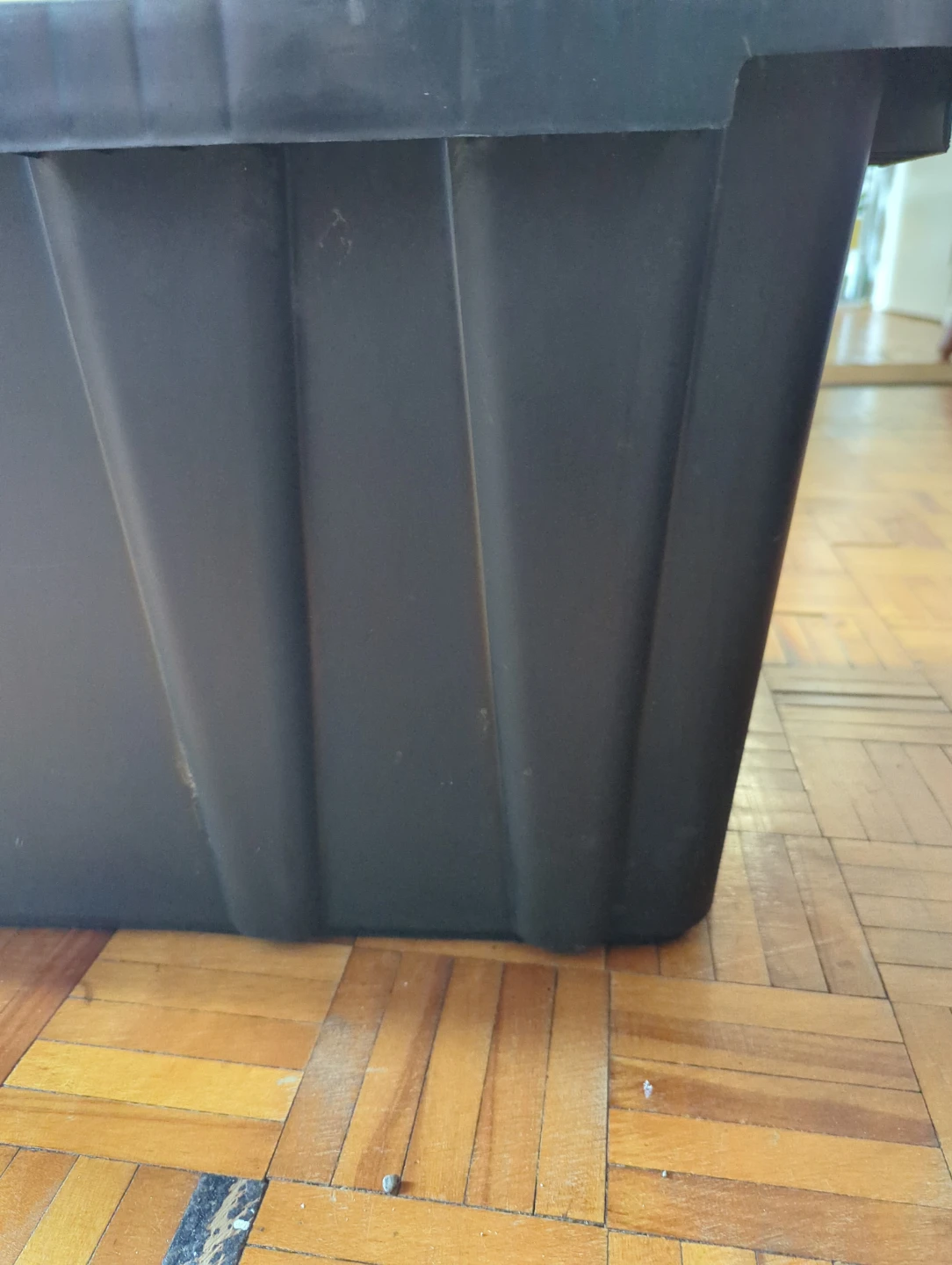 Large Black Plastic Storage Bin - photo 3