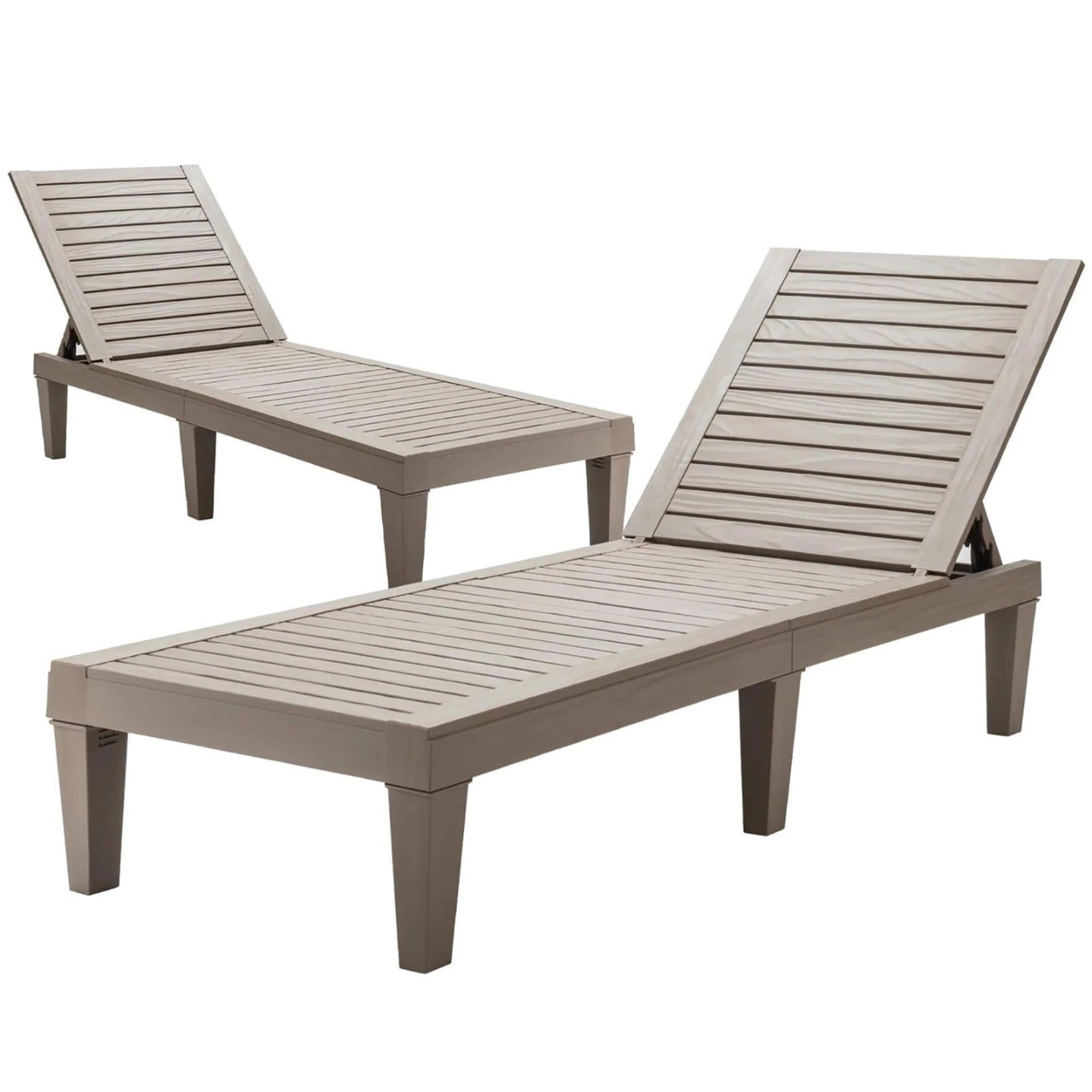 Grey Outdoor Adjustable Chaise Lounge Chair