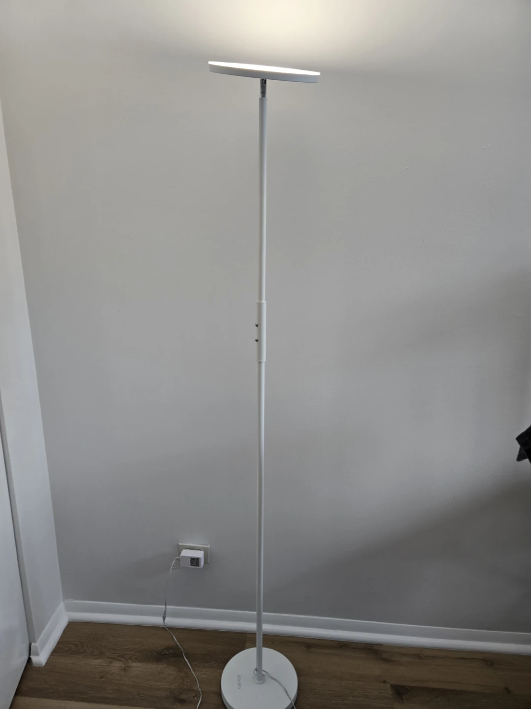 White Floor Lamp with Adjustable Color LED Light