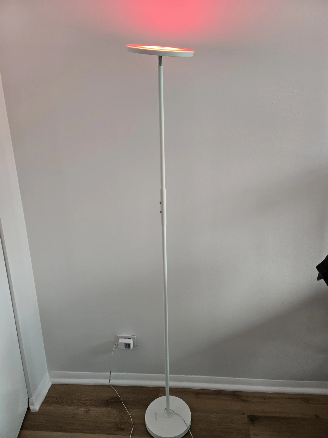 White Floor Lamp with Adjustable Color LED Light - photo 2
