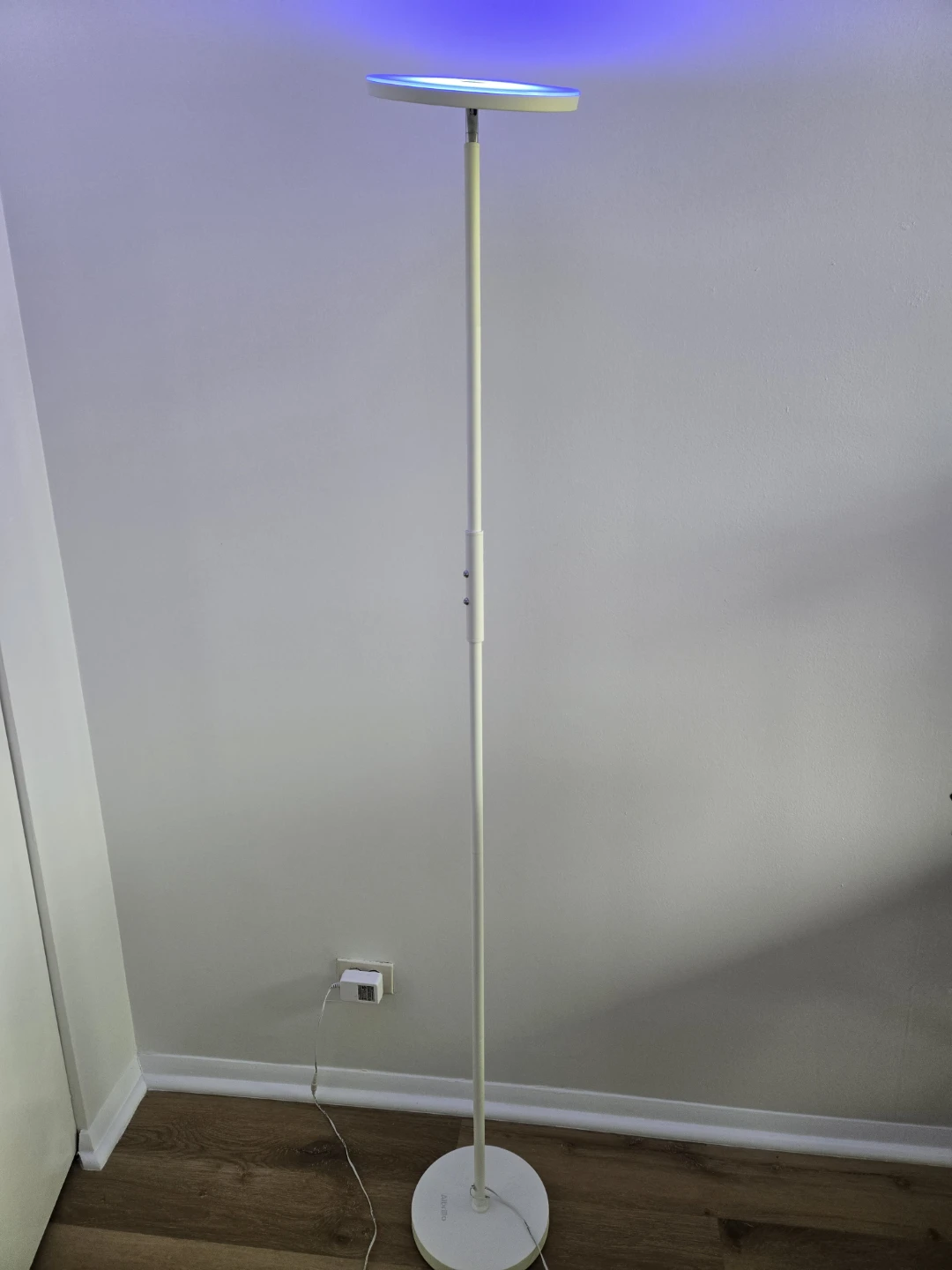 White Floor Lamp with Adjustable Color LED Light - photo 4