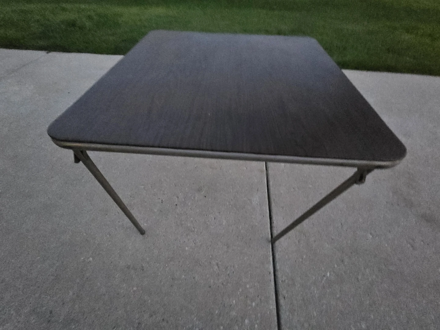 Folding Table with Metal Legs and a Wood Top - photo 3