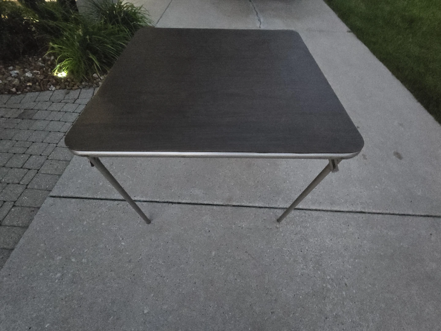Folding Table with Metal Legs and a Wood Top - photo 5