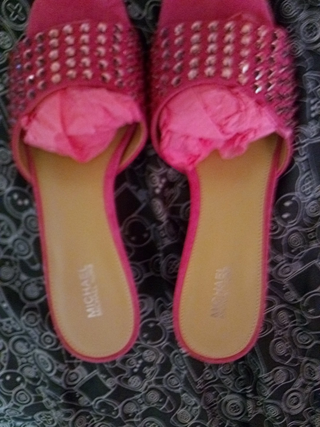 Michael Kors Pink Studded Slide Sandals