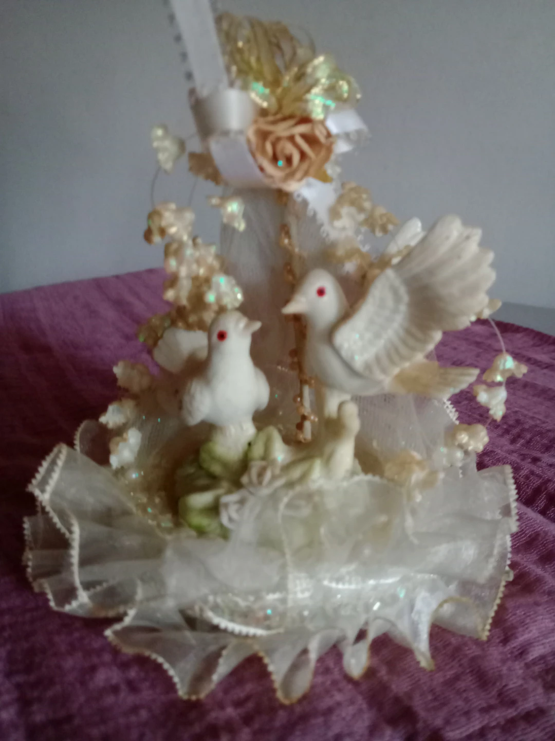 White Dove Wedding Cake Topper