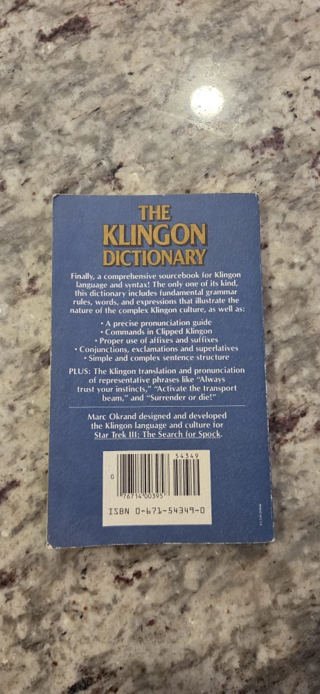 USED BOOK - The Klingon Dictionary - photo 2