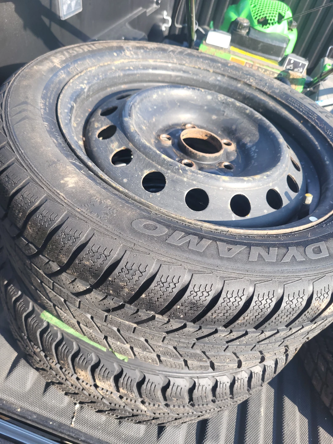 Set of four winter tires and rims. Tire size is 205/55R16.