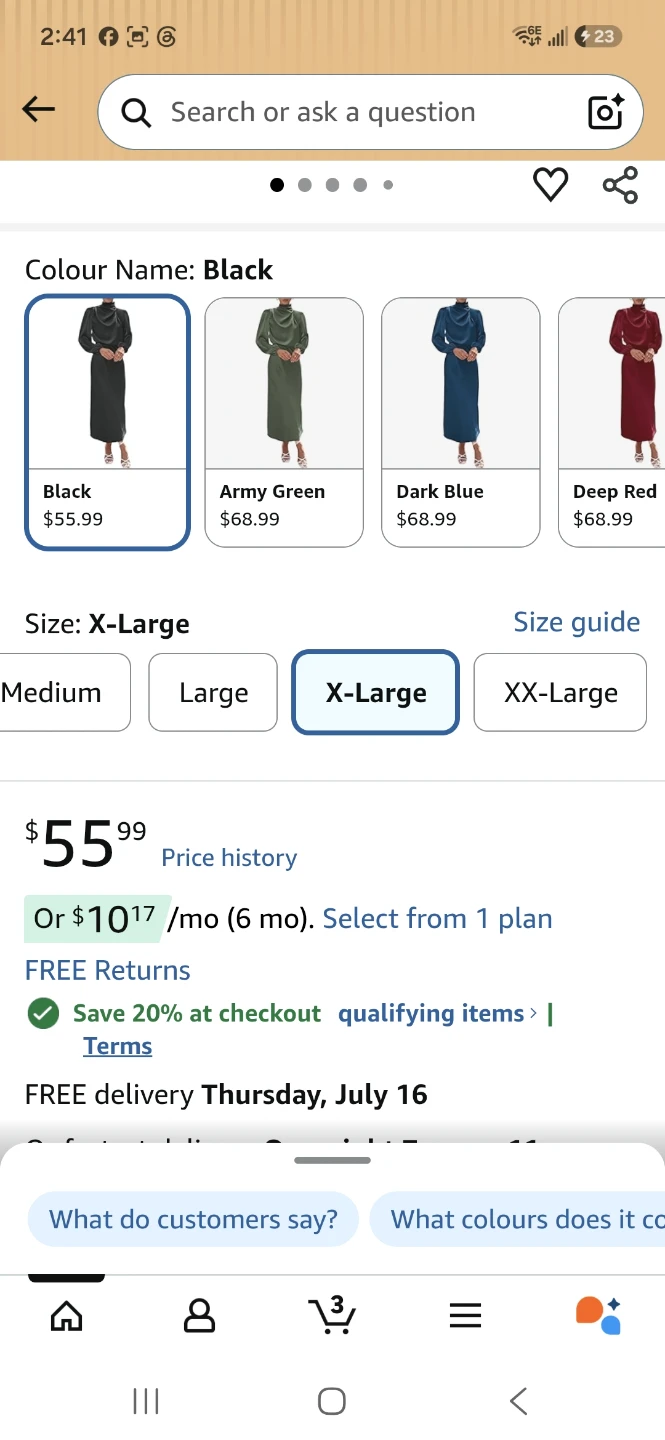 Black Maxi Cocktail Dress - X-Large