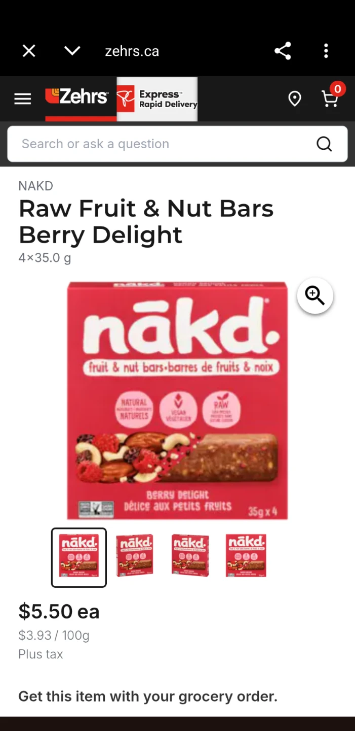 $3 (reg. $6) NAKD Raw Fruit & Nut Bars Berry Delight - photo 2