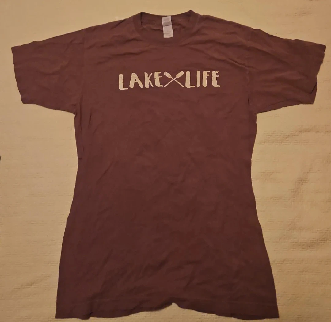 Lake Life T-Shirt - ladies medium mauve colour