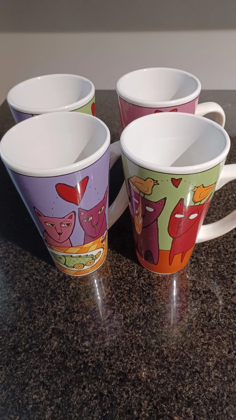 Set of 4 Cat Mugs