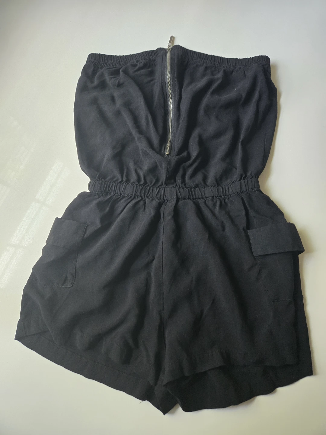 Black Strapless Short Romper