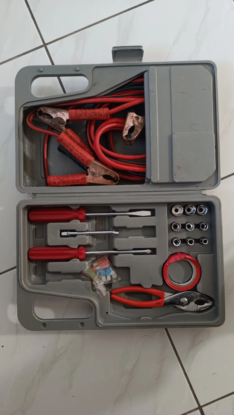 Automotive Emergency Tool Kit with Jumper Cables