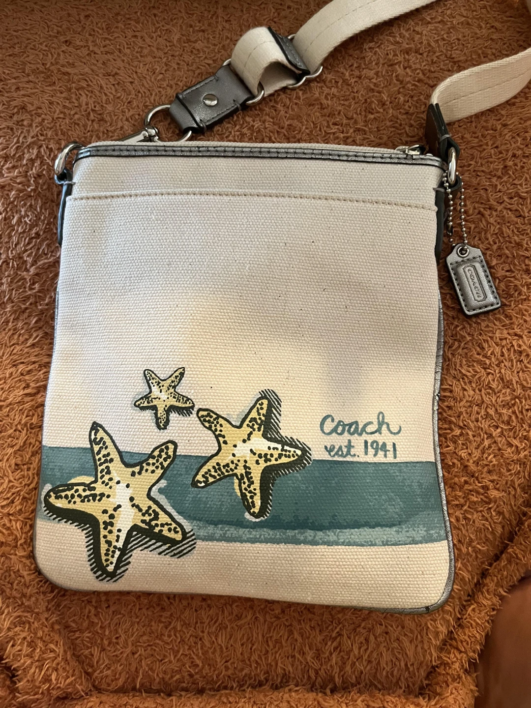 Coach Y2K Rare Vintage Canvas Starfish Crossbody Bag