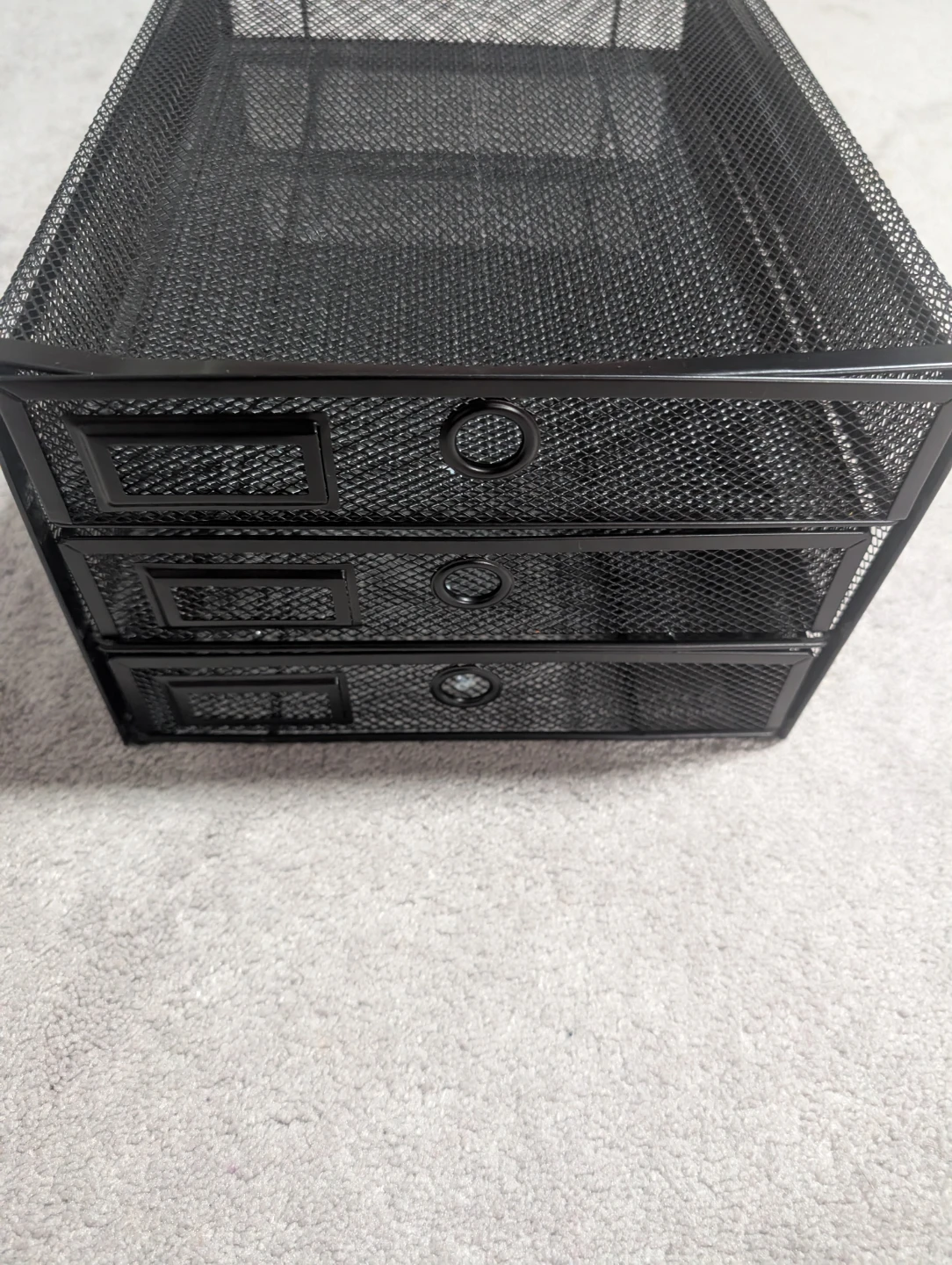 Black Mesh Desk Organizer with 3 Drawers