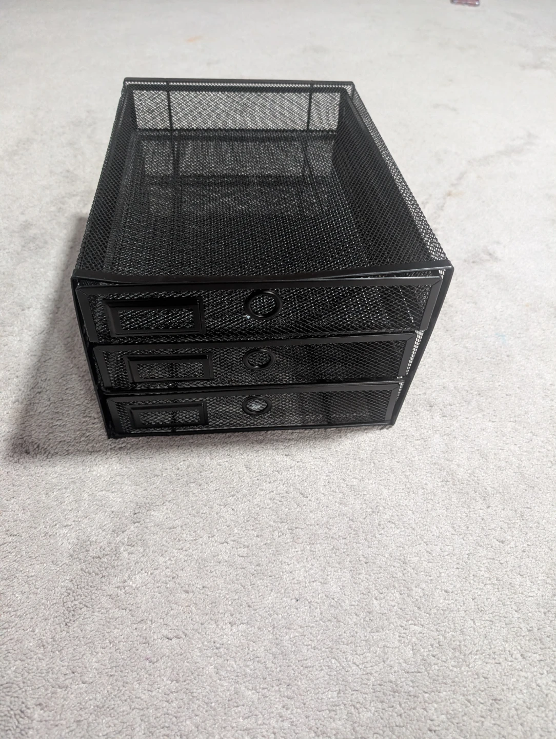 Black Mesh Desk Organizer with 3 Drawers - photo 3