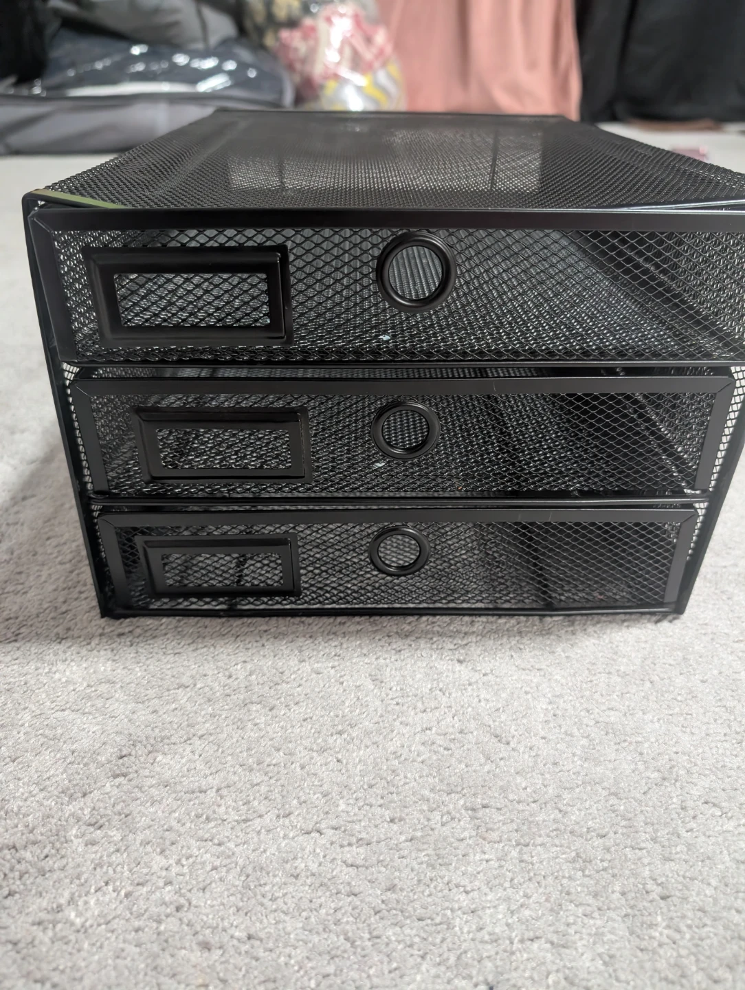 Black Mesh Desk Organizer with 3 Drawers - photo 4