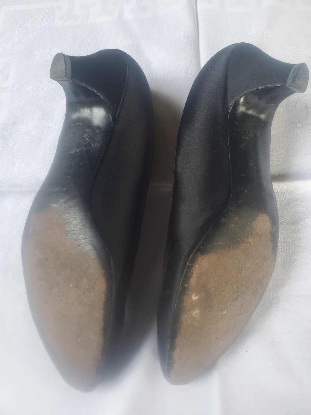 Delman Vintage Black Satin Pumps - photo 2