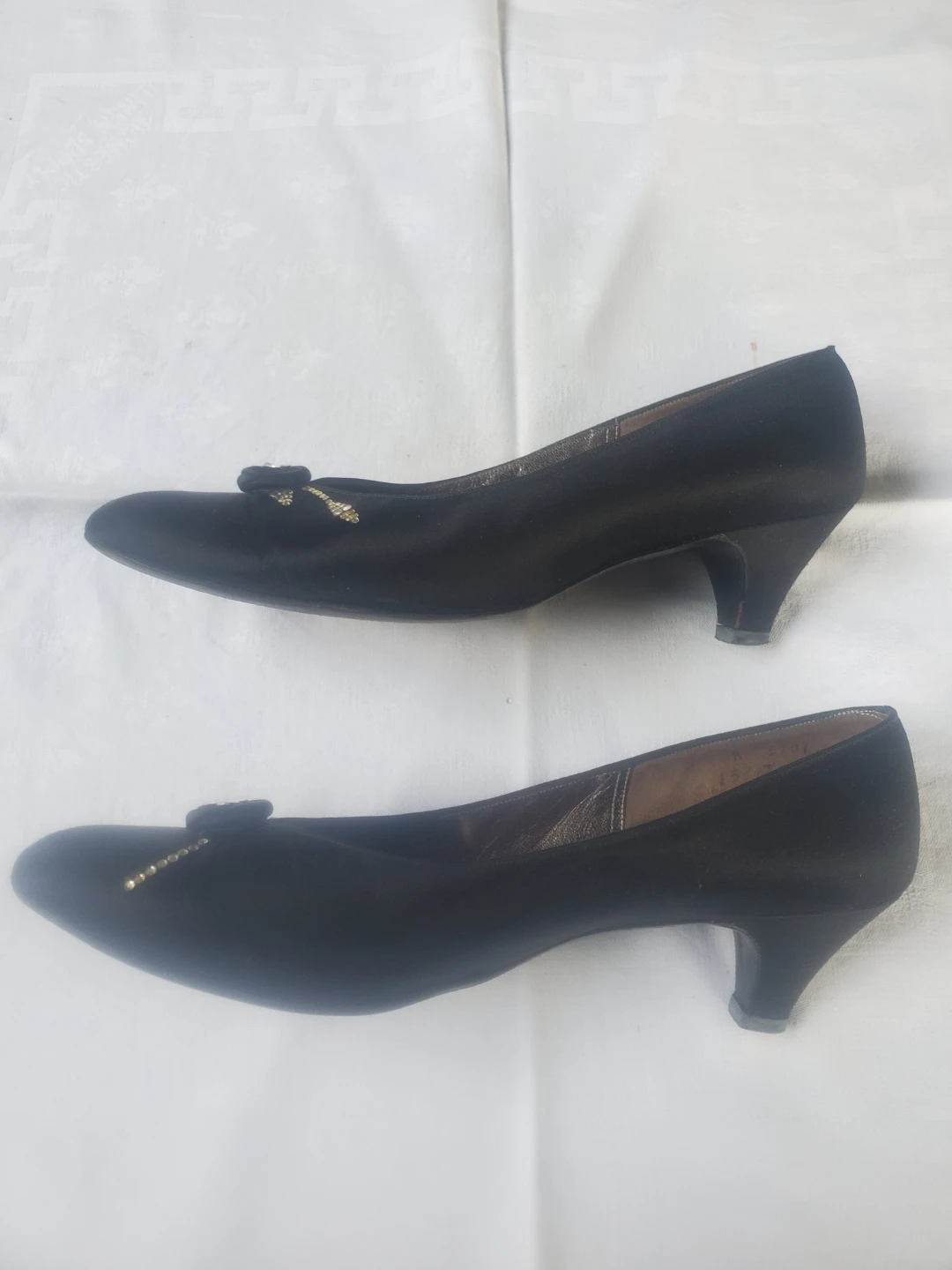 Delman Vintage Black Satin Pumps - photo 3