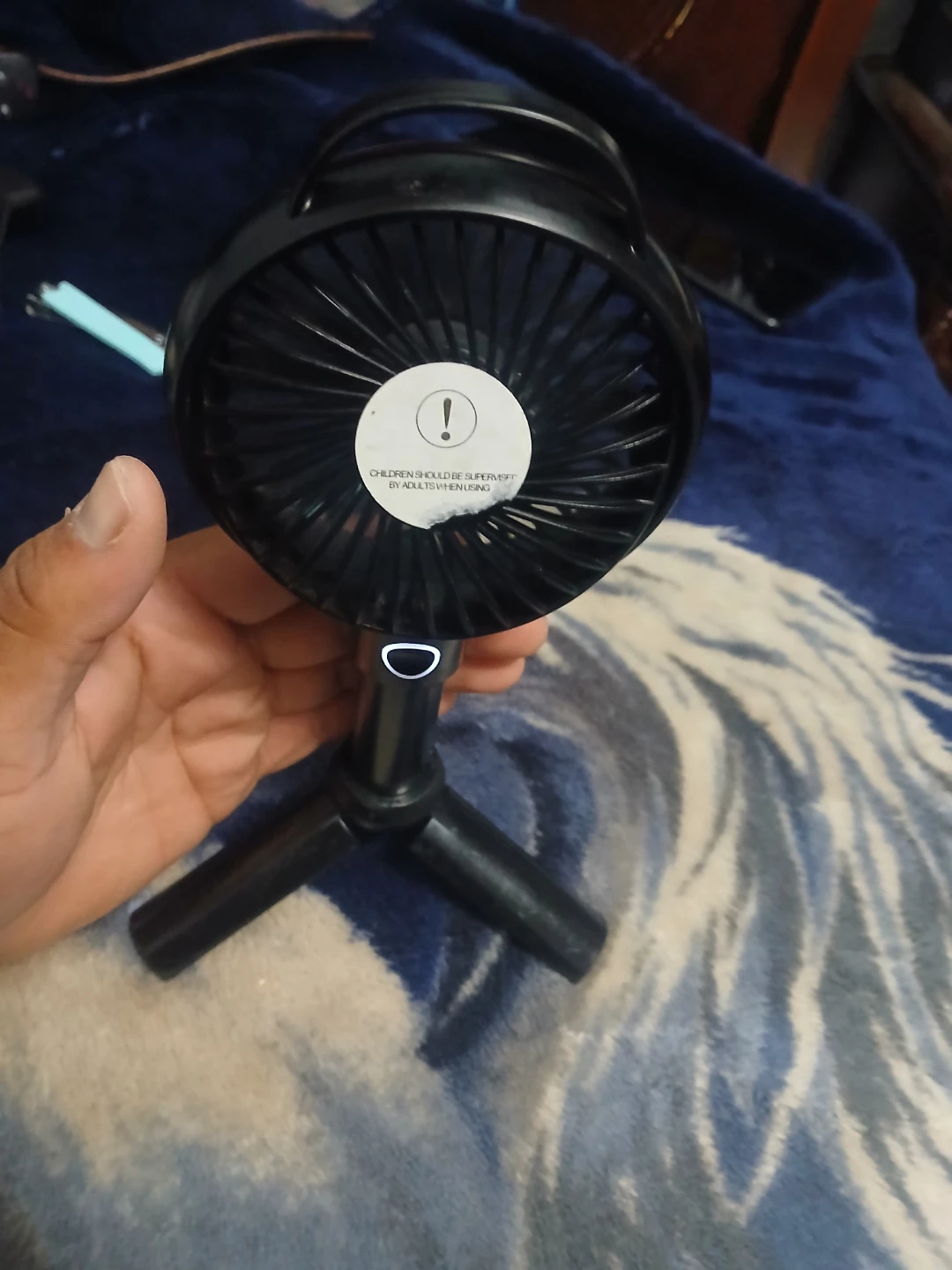 Black Portable Handheld Fan with Tripod Stand